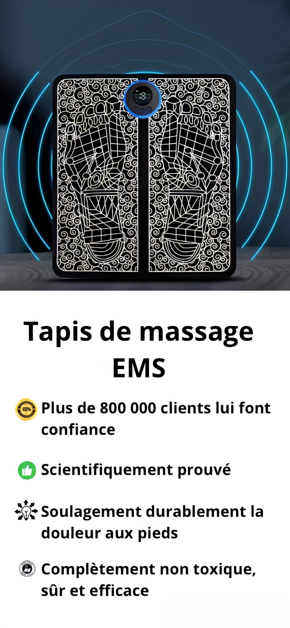 Tapis FlexiPulse™ - Soulage les douleurs de pieds